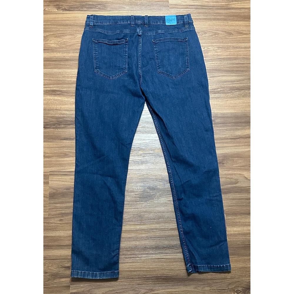 Mugsy Studio Blues Mens Slim Straight Dark Wash Denim Jeans Sz 40x32 - Picture 8 of 9